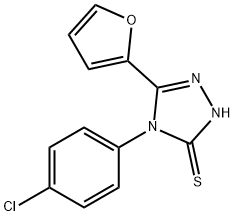 4-(4-氯苯基)-5-(呋喃-2-基)-4H-1,2,4-三唑-3-硫醇, 60870-39-5, 结构式