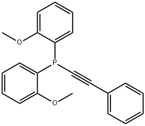 (di-(o-methoxyphenyl)phosphino)phenylacetylene Struktur