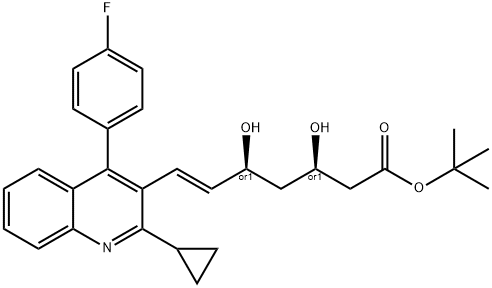 6-Heptenoic acid, 7-[2-cyclopropyl-4-(4-fluorophenyl)-3-quinolinyl]-3,5-dihydroxy-, 1,1-dimethylethyl ester, (3R,5S,6E)-rel- Structure