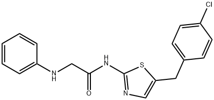 N-[5-(4-chlorobenzyl)-1,3-thiazol-2-yl]-N~2~-phenylglycinamide 化学構造式