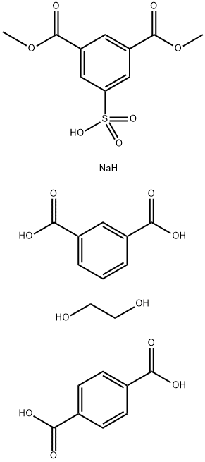 1,3-Benzenedicarboxylic acid, 5-sulfo-, 1,3-dimethyl ester, sodium salt (1:1), polymer with 1,3-benzenedicarboxylic acid, 1,4-benzenedicarboxylic acid and 1,2-ethanediol Structure