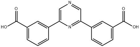 3,3'-(pyrazine-2,6-diyl)dibenzoic acid 化学構造式