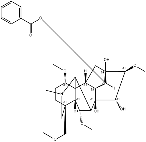 苯甲酰次乌头碱,63238-66-4,结构式