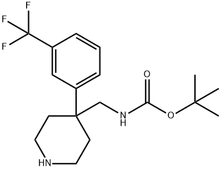 tert-Butyl (4-[3-(trifluoromethyl)phenyl]piperidin-4-ylmethyl)carbamate Structure