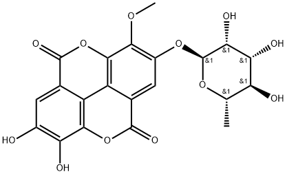 3-O-Methylellagic acid 4-O-rhamnoside, 639089-97-7, 结构式