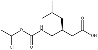 Hexanoic acid, 3-[[[(1-chloroethoxy)carbonyl]amino]methyl]-5-methyl-, (3S)-,649748-06-1,结构式