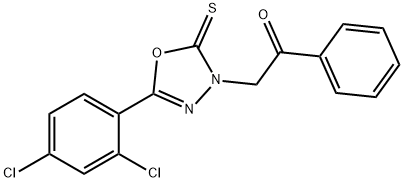 2-[5-(2,4-dichlorophenyl)-2-sulfanylidene-1,3,4-oxadiazol-3-yl]-1-phenylethanone Structure