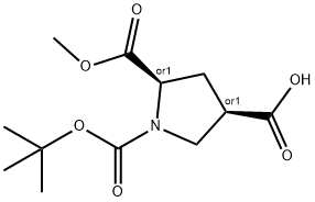 1,2,4-Pyrrolidinetricarboxylic acid, 1-(1,1-dimethylethyl) 2-methyl ester, (2R,4R)-rel- Structure