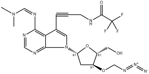 3′-O-Azidomethyl-N6-DMF-7-TFA-ap-7-Deaza-dA Structure