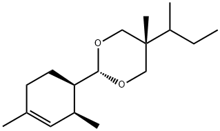 1,3-Dioxane, 2-[(1R,2S)-2,4-dimethyl-3-cyclohexen-1-yl]-5-methyl-5-(1-methylpropyl)-, cis- 结构式