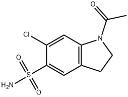 1-乙酰基-6-氯二氢吲哚-5-磺酰胺 结构式