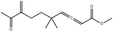 2,3-Decadienoic acid, 5,5-dimethyl-8-methylene-9-oxo-, methyl ester 化学構造式