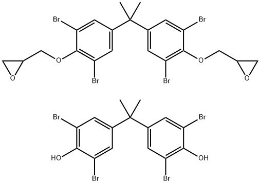 四溴双酚 A-四溴双酚 A 环氧丙基醚共聚物, 68928-70-1, 结构式