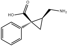 Cyclopropanecarboxylic acid, 2-(aminomethyl)-1-phenyl-, cis- (9CI) 化学構造式