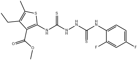 methyl 2-(2-((2,4-difluorophenyl)carbamothioyl)hydrazinecarbothioamido)-4-ethyl-5-methylthiophene-3-carboxylate Structure