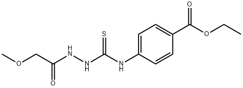 ethyl 4-(2-(2-methoxyacetyl)hydrazinecarbothioamido)benzoate 化学構造式