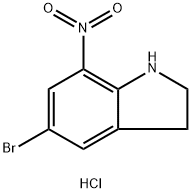 1H-Indole, 5-bromo-2,3-dihydro-7-nitro-, hydrochloride (1:1) Structure