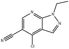 4-chloro-1-ethyl-1H-pyrazolo[3,4-b]pyridine-5-carbonitrile Struktur