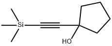 1-[2-(trimethylsilyl)ethynyl]cyclopentan-1-ol 化学構造式