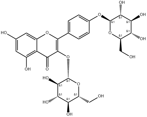 ケンペロール3,4′-ジグルコシド 化学構造式