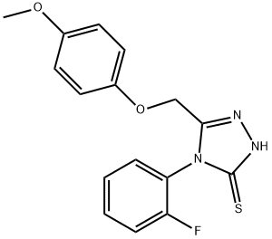 3H-1,2,4-Triazole-3-thione, 4-(2-fluorophenyl)-2,4-dihydro-5-[(4-methoxyphenoxy)methyl]- Struktur