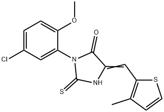 4-Imidazolidinone, 3-(5-chloro-2-methoxyphenyl)-5-[(3-methyl-2-thienyl)methylene]-2-thioxo- Struktur