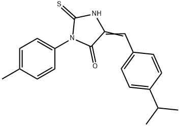 5-(4-异丙基亚苯亚甲基)-2-硫代-3-(对甲苯基)咪唑啉-4-酮, 723332-73-8, 结构式