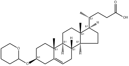 (3β)-3-[(Tetrahydro-2H-pyran-2-yl)oxy]-chol-5-en-24-oic Acid 化学構造式