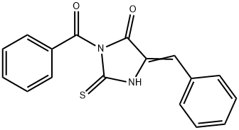 4-Imidazolidinone, 3-benzoyl-5-(phenylmethylene)-2-thioxo- 化学構造式