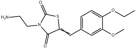 3-(2-氨基乙基)-5-(4-乙氧基-3-甲氧基亚苄基)噻唑烷-2,4-二酮, 726152-11-0, 结构式