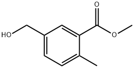 Benzoic acid, 5-(hydroxymethyl)-2-methyl-, methyl ester 化学構造式