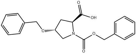 (2S,4R)-4-(benzyloxy)-1-((benzyloxy)carbonyl)pyrrolidine-2-carboxylic acid Struktur