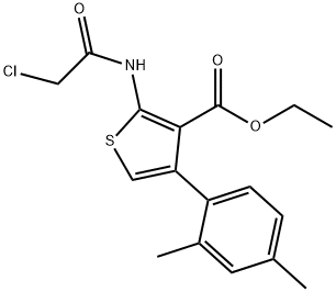 3-Thiophenecarboxylic acid, 2-[(2-chloroacetyl)amino]-4-(2,4-dimethylphenyl)-, ethyl ester Structure