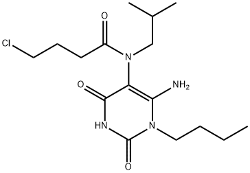 N-(6-氨基-1-丁基-2,4-二氧代-1,2,3,4-四氢嘧啶-5-基)-4-氯-N-异丁基丁酰胺 结构式