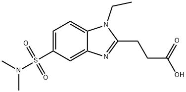 3-(5-(N,N-二甲基氨磺酰基)-1-乙基-1H-苯并[D]咪唑-2-基)丙酸, 730951-13-0, 结构式