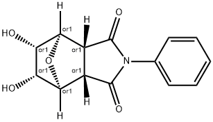 N-Phenyl-5,6-dihydroxy-hexahydro-4,7-epoxy-isobenzopyrrole-1,3-dione Struktur