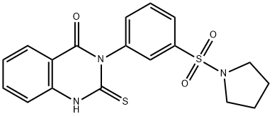 4(1H)-Quinazolinone, 2,3-dihydro-3-[3-(1-pyrrolidinylsulfonyl)phenyl]-2-thioxo- Struktur