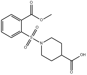 4-Piperidinecarboxylic acid, 1-[[2-(methoxycarbonyl)phenyl]sulfonyl]- Struktur