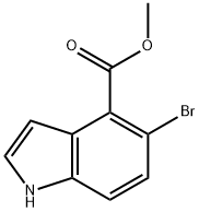 METHYL 5-BROMO-1H-INDOLE-4-CARBOXYLATE 化学構造式