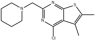 Thieno[2,3-d]pyrimidine, 4-chloro-5,6-dimethyl-2-(1-piperidinylmethyl)-|4-氯-5,6-二甲基-2-(哌啶-1-基甲基)噻吩并[2,3-D]嘧啶