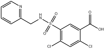 Benzoic acid, 2,4-dichloro-5-[[(2-pyridinylmethyl)amino]sulfonyl]- Struktur