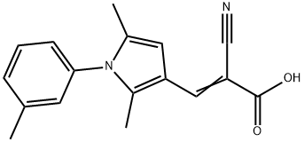 2-Propenoic acid, 2-cyano-3-[2,5-dimethyl-1-(3-methylphenyl)-1H-pyrrol-3-yl]- Structure