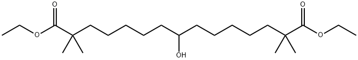Pentadecanedioic acid, 8-hydroxy-2,2,14,14-tetramethyl-, 1,15-diethyl ester Struktur