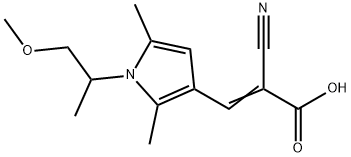 2-Propenoic acid, 2-cyano-3-[1-(2-methoxy-1-methylethyl)-2,5-dimethyl-1H-pyrrol-3-yl]- Struktur