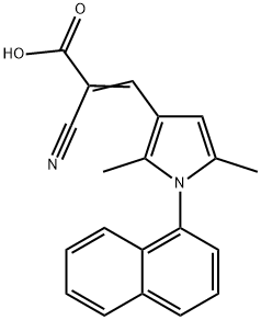 2-氰基-3-(2,5-二甲基-1-(萘-1-基)-1H-吡咯-3-基)丙烯酸,743440-57-5,结构式