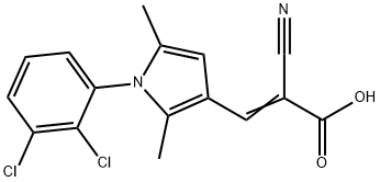 2-Propenoic acid, 2-cyano-3-[1-(2,3-dichlorophenyl)-2,5-dimethyl-1H-pyrrol-3-yl]- Structure