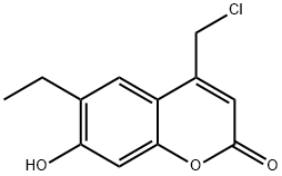 2H-1-Benzopyran-2-one, 4-(chloromethyl)-6-ethyl-7-hydroxy- Structure