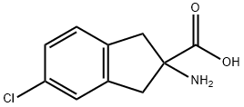 1H-Indene-2-carboxylic acid, 2-amino-5-chloro-2,3-dihydro- 化学構造式