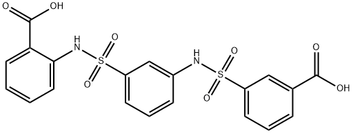 3-({3-[(2-carboxyphenyl)sulfamoyl]phenyl}sulfamoyl)benzoic acid Struktur