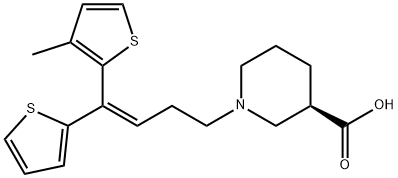3-Piperidinecarboxylic acid, 1-[(3Z)-4-(3-methyl-2-thienyl)-4-(2-thienyl)-3-buten-1-yl]-, (3R)- Structure